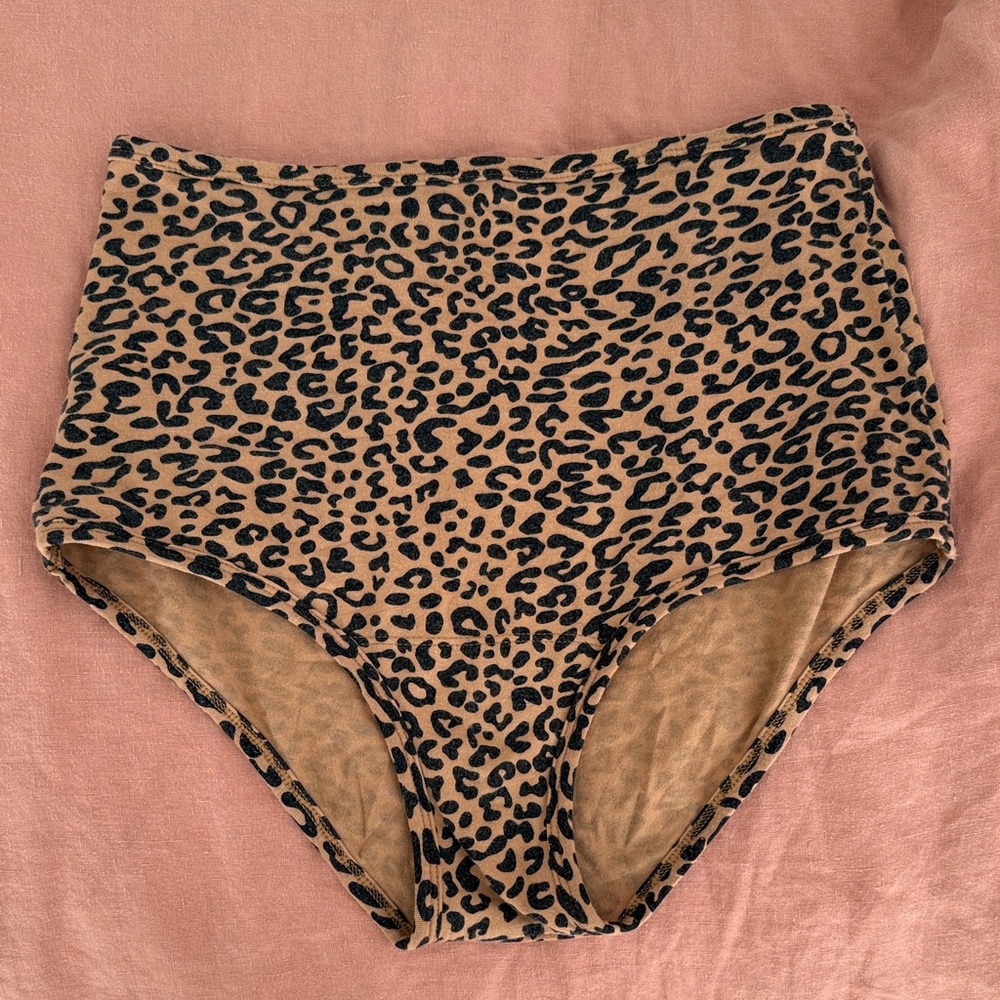 ARQ Leopard Print High-Waisted Bikini Bottoms